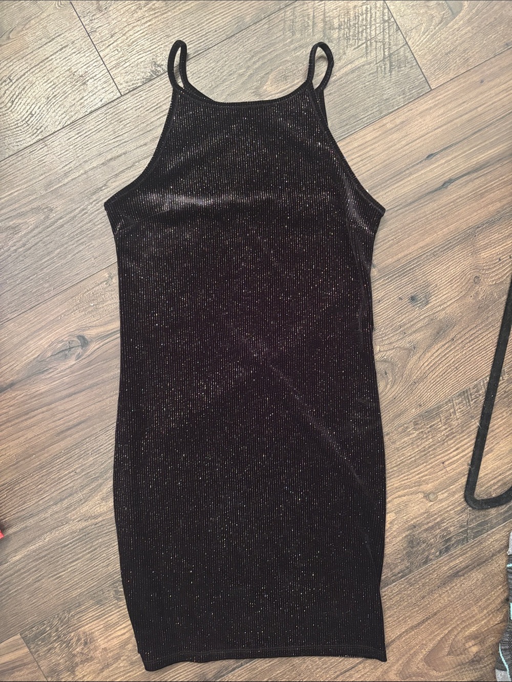 Black VelveT Sparkly Bodycon Dress - Women